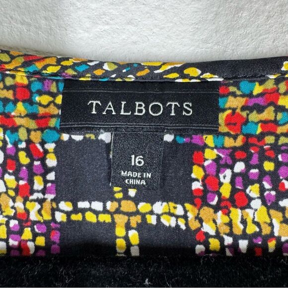 Talbots Silk Tank Top Multicolor Flecked Plaid Print Scoop Neck Plus Size 16 - Picture 3 of 5